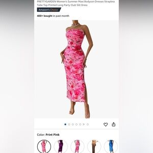 Elegant Pink Floral Women's Dress